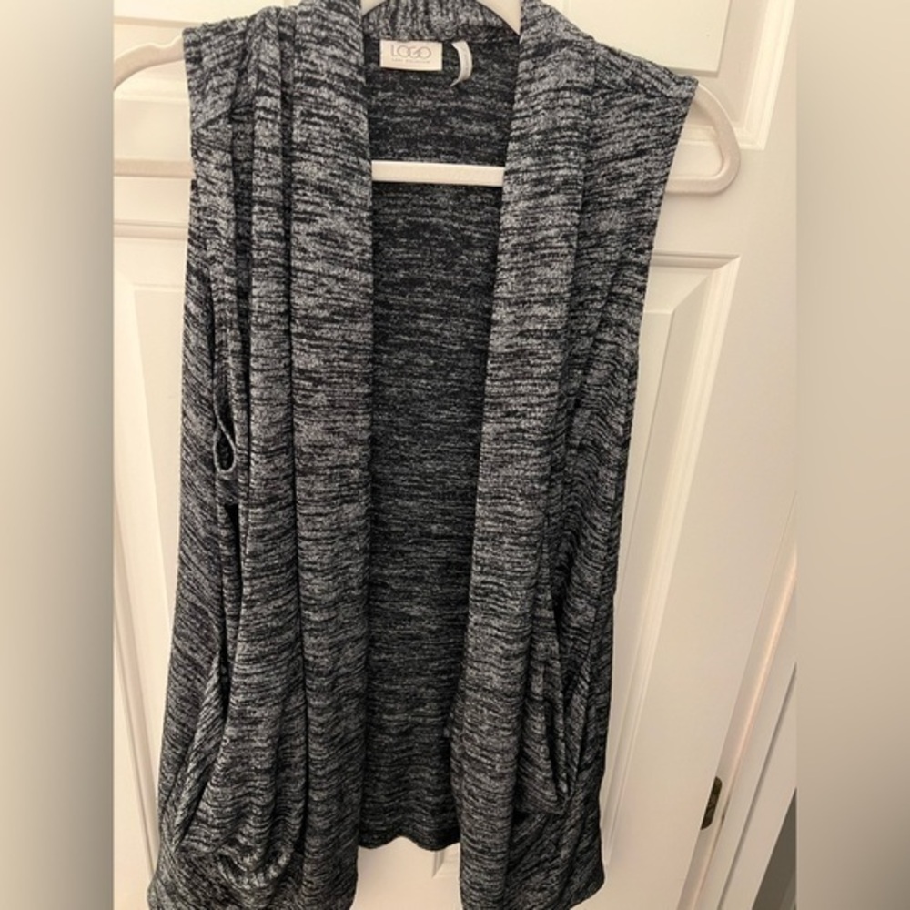 Logo sleeveless cardigan, size large